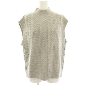 23AW BUNNY ニット ベスト M グレー ケーブル編み モックネック KRGJSW0030 /HN