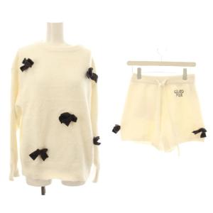 24AW F 白 リボン装飾 長袖 ショートパンツ /JP