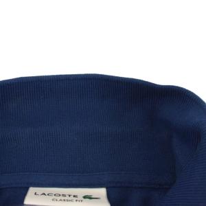 LACOSTE 長袖 ポロシャツ L 紺 ネイビー 無地 ロゴ刺繍 L1312AL /YM