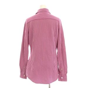 POLO RALPH LAUREN KNIT DRESS SHIRT シャツ ブラウス ストライプ S 赤紫 ピンク 白 長袖 0200011542