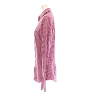 POLO RALPH LAUREN KNIT DRESS SHIRT シャツ ブラウス ストライプ S 赤紫 ピンク 白 長袖 0200011542