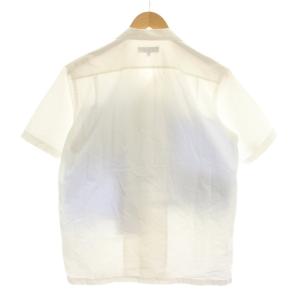COMME des GARCONS HOMME AD2016 シャツ M 白 ホワイト 青 ブルー パッチワーク 半袖 オープンカラー HS-B003