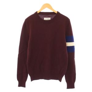 19AW Arm Stripe Crew Knit S ボルドー