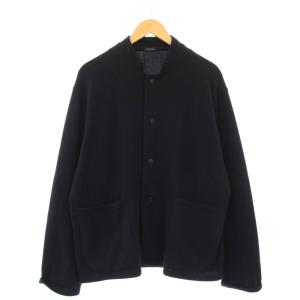 22AW カシミヤ スタンドカラーニットジャケット 1 ネイビー W03-06004