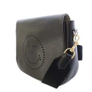 ANYA HINDMARCH スマイリーウィンク ショルダーバッグ パンチング ブラック