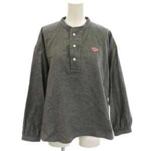ヘンリーネック プルオーバーシャツ バンドカラー シャツ 長袖 36 グレー DT-B0304 /G