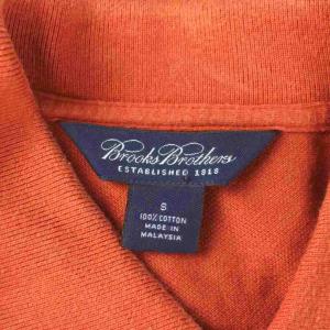 Brooks Brothers ポロシャツ S オレンジ 半袖 無地 ロゴ刺繍 /AP