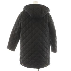 Traditional Weatherwear ARKLEY キルティングコート 中綿 ロング フード アウター 34 黒 ブラック L212APQCO0167AA