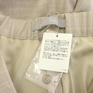 theory luxe ワイドパンツ スラックス ジップフライ ワンカラー ウール 42 グレージュ タグ付き /BB