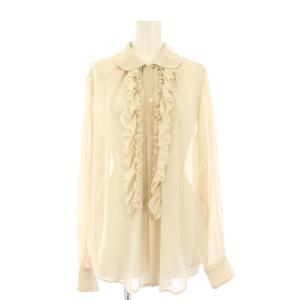 コムコム AD2024 フリルブラウス M ベージュ RN-B009