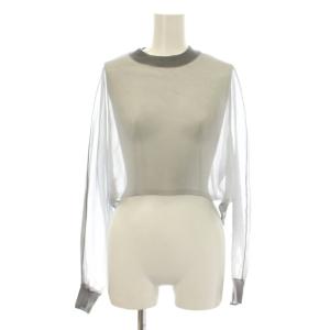 SHEER SWEATER PONCHO シアーカットソー ドルマンスリーブ クロップド丈 1 グレー