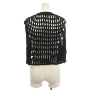 HYKE CROCHETED CROPPED VEST メッシュ ベスト ノースリーブ F 黒 ブラック 241-11362