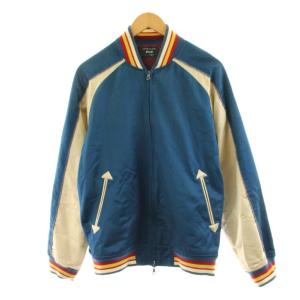 Keith SKA JKT スカジャン ブルゾン ジップアップ ダメージ加工 3 青 ブルー /KU