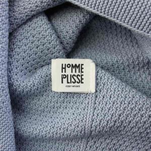 HOMME PLISSE ISSEY MIYAKE RUSTIC KNIT ニット セーター ハイネック 長袖 水色 HP33KN211 /KH
