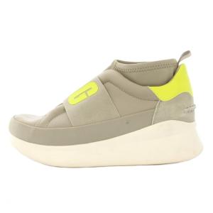 Neutra Sneaker ニュートラスニーカー ハイカット 厚底 ロゴ US6.5 グレー 黄緑 ライトグリーン