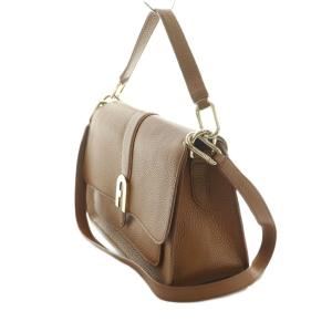 FURLA ソフィア グレイニー 2WAY ショルダーバッグ ハンドバッグ レザー フラップ 茶 /MI