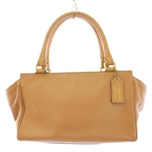 COACH ハンドバッグ レザー タッセルチャーム ロゴチャーム ワンカラー 茶 ブラウン 21197 /BB