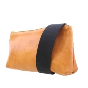 IL BISONTE クロスボディ ショルダーバッグ ヌメ革 レザー ロゴ 茶 ブラウン /BB