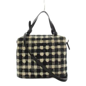 CELINE ソフトキューブ ショルダーバッグ 2WAY チェック柄 ブラック ホワイト