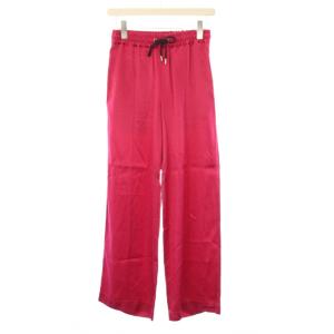 25SS サテンリラックスパンツ ピンク ドローストリングウエスト ワイドシルエット フルレングス 25SPT004-A
