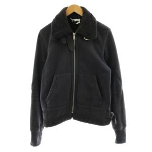 ステンカラージャケット ブルゾン ジップアップ 裏ボア M チャコールグレー /KU