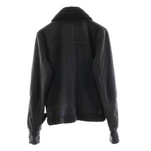 YVES SAINT LAURENT ステンカラージャケット ブルゾン ジップアップ 裏ボア M チャコールグレー /KU