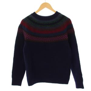 BURBERRY PRORSUM ニット セーター 長袖 ウール カシミヤ M 紺 /BM