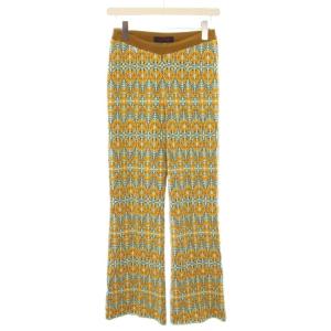 25SS コットンカシミヤストレッチ ジャカードプリントニットパンツ S マスタード