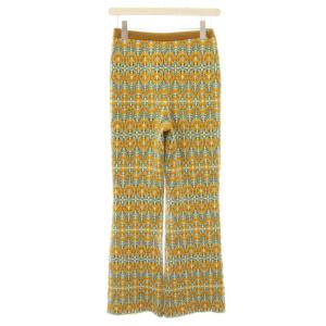 CABaN 25SS コットンカシミヤストレッチ ジャカードプリントニットパンツ S マスタード