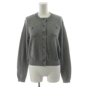 23AW コットンカシミヤ クルーネックカーディガン XS グレー 39-02-34-02001 /AN40