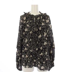 エイデン トップ EYDEN TOP フラワー柄フリルティアードプルオーバーブラウス シャツ 長袖 花柄