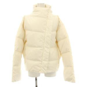 LIGHT POLY TWILL2 OFFSET PUFFER ダウンジャケット スタンドカラー P 白