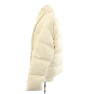 Theory LIGHT POLY TWILL2 OFFSET PUFFER ダウンジャケット スタンドカラー P 白
