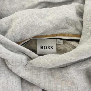 HUGO BOSS パーカー スウェット プルオーバー 半袖 ロゴ 14-S グレー /HN