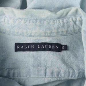RALPH LAUREN シャツ 9 青 ブルー 無地 ボタンダウンカラー 長袖 /AP