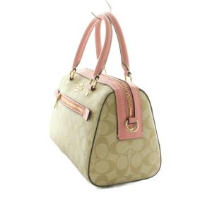 COACH ボストンバッグ シグネチャー柄 ベージュ ピンク 83607 /MI
