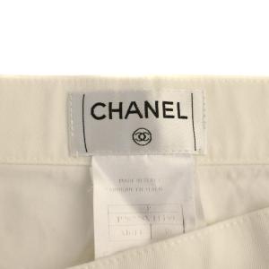 CHANEL ロングパンツ ジップフライ 38 白 P28228 /BM