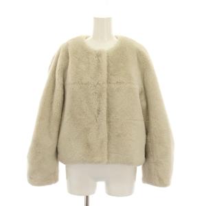 23AW ECOPEL ショートファーJK ジャケット フェイクファー アウター 0 グレージュ FWFJ234069