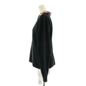 BLUE LABEL CRESTBRIDGE コットンミックスニット襟付きプルオーバー セーター 長袖 38 黒 ブラック 56N07418 /KU