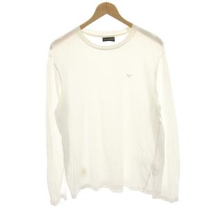 Tシャツ カットソー M 白 ホワイト 長袖 ラウンドネック ロゴ /HN