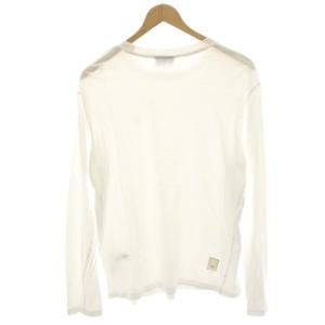 EMPORIO ARMANI Tシャツ カットソー M 白 ホワイト 長袖 ラウンドネック ロゴ /HN