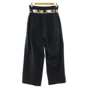BLUE LABEL CRESTBRIDGE サイロスパンクリアツイルワイドパンツ ジップフライ ベルト付き 40 紺 ネイビー 56R01531 /KU