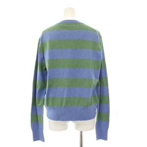 POLO RALPH LAUREN ニットカーディガン 長袖 ボーダー スモールポニー L 青 緑 /KH