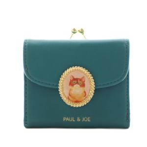 口金ミニ財布 キャットブローチ 三つ折り ネコ 猫 緑 グリーン PJA-W1172 /AN49