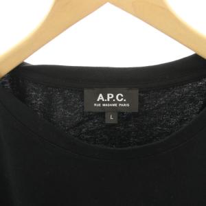 A.P.C. Tシャツ カットソー L 黒 ブラック 半袖 ロゴ刺繍 ラウンドネック /HN