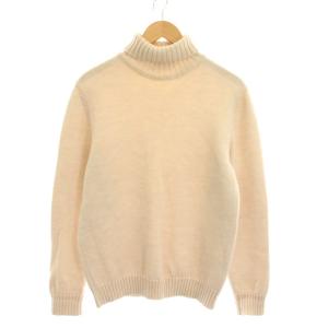 ニット セーター ウール 50 ベージュ 無地 タートルネック 長袖 7ETJP1 ZC012 /YM