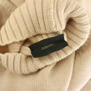 ZANONE ニット セーター ウール 50 ベージュ 無地 タートルネック 長袖 7ETJP1 ZC012 /YM