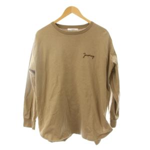 25AW Tシャツ F 茶 無地 ラウンドネック ロゴ刺繍 長袖 /JP