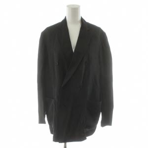 テーラードジャケット ダブル シルク混 絹 1 黒 ブラック 168-0120032 /AN73