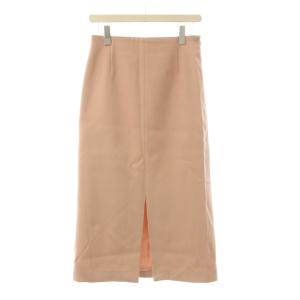 スカート ウール 36 ピンク ロング丈 タイトシルエット バックスリット /JP